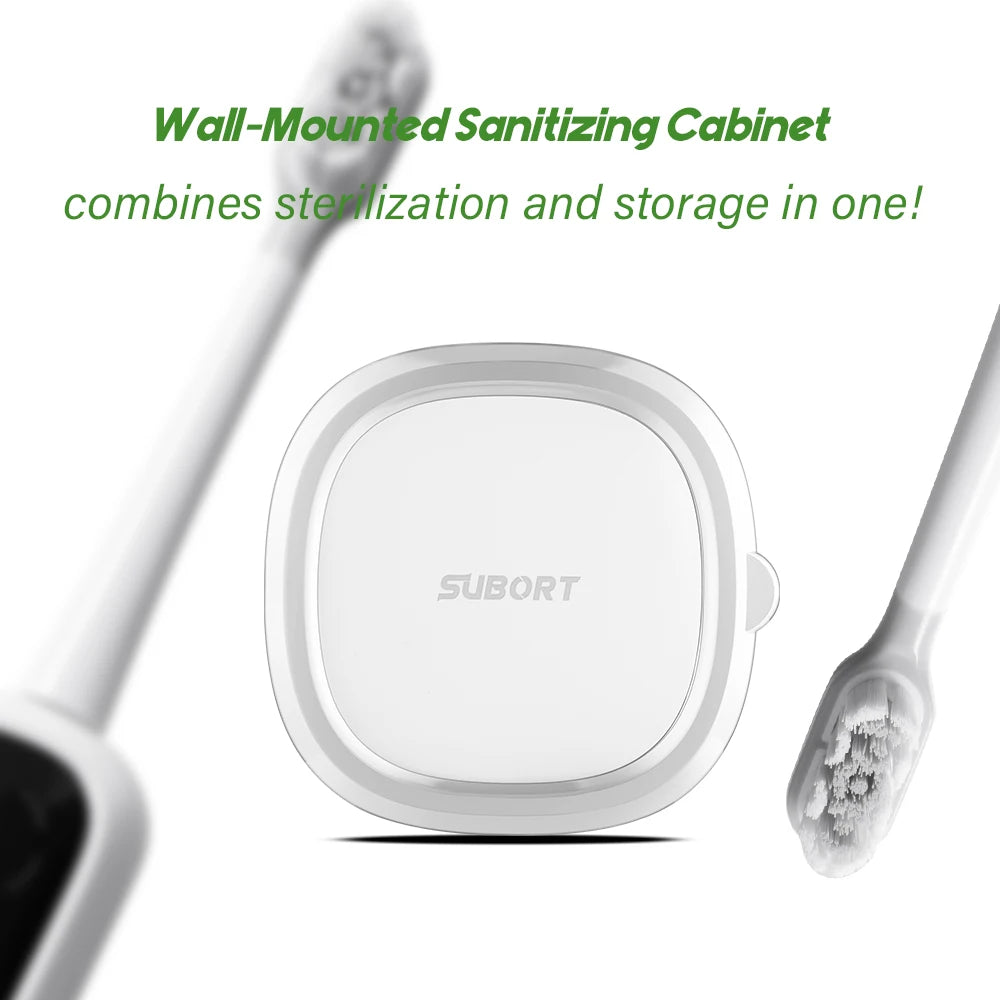 SUBORT S1 Sonic Oscillating Electric Toothbrush, 60° Swing, UV Sterilization Box, Copper-Free Brush Head, 220 Days Battery Life