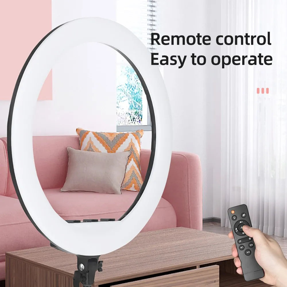 18 Inch LED Ring Light with Remote - Bi-Color Content Creation Kit Tidesmit