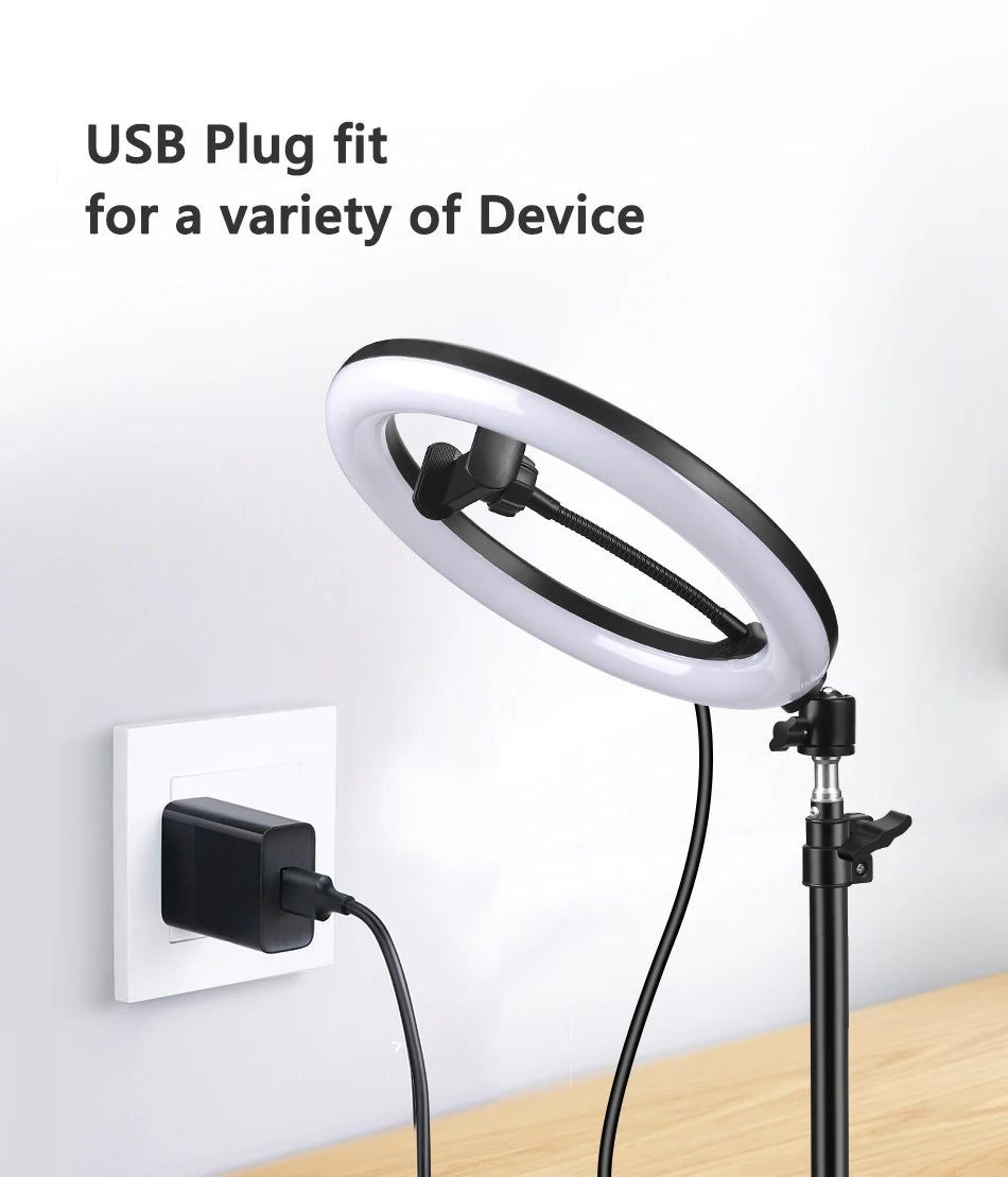 10 Inch LED Ring Light with Adjustable Tripod for Content Creation Tidesmit