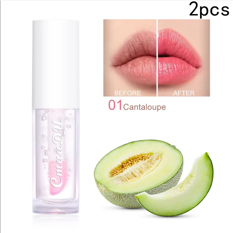 Moisturizing Fruit Lip Oil - Color Changing Hydrating Gloss Lip Care 01 2pcs Tidesmit