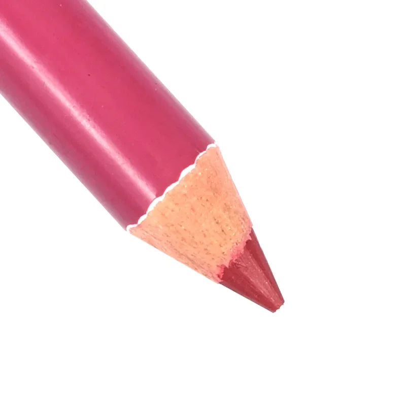 Velvet matte lip liner pencil in deep rose, waterproof multi-use makeup pen for lips and eyes.