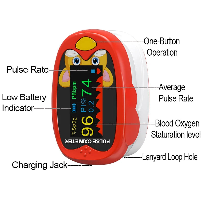 Children Infrared Digital Thermometer Forehead Non-contact Body Fever Termometre Or Kids Finger Pulse Oximeter Blood Oxygen Mete