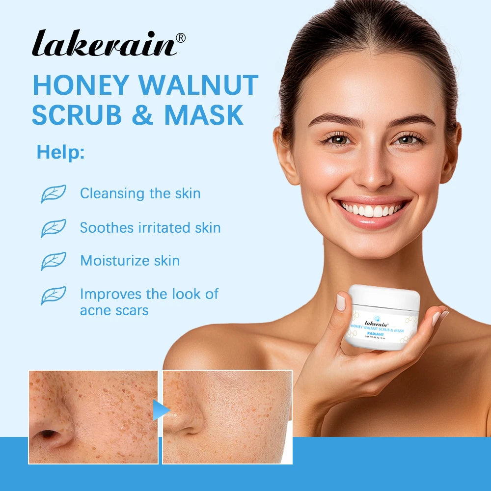 Honey Walnut Facial Scrub: Natural Exfoliating Mask Cream by Tidesmit Scrubs Treatments Tidesmit