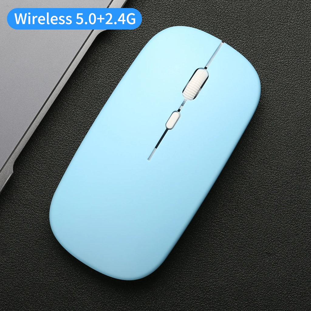 Wireless Mouse with 2.4G Bluetooth-compatible Dual Modes, 1600 DPI Adjustable, Silent Clicking, Portable Ergonomic Laptop Mouse