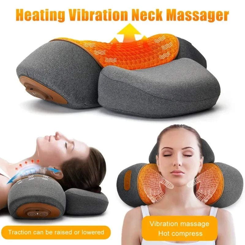 Electric Neck Massager with Heat and Vibration - Tidesmit Wellness Back Massage Instrument Tidesmit