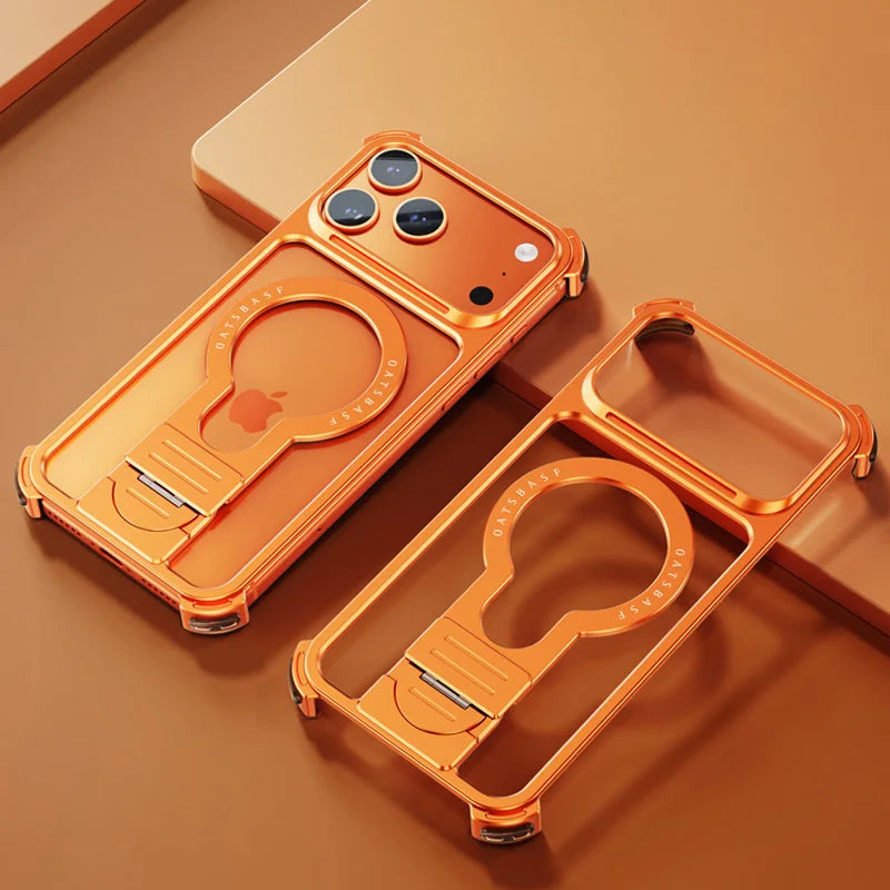 iPhone 17 Pro Max Metal Case with 360 Kickstand - Orange Tidesmit Orange Tidesmit