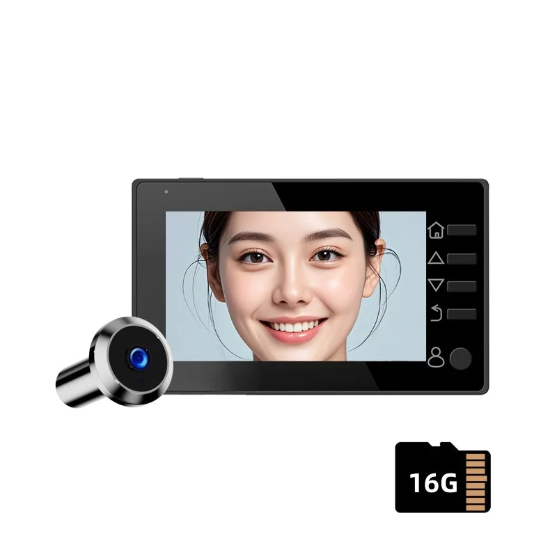 Danmini Visual Doorbell Peephole 4.3'' LCD HD Display Digital Door Viewer 1 Million Pixel 120° Camera Security Cat Eye Door Bell