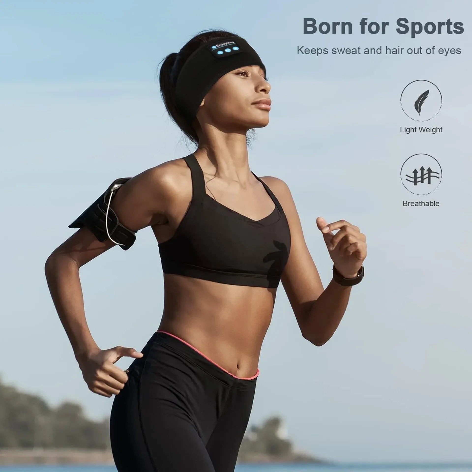 Sleep Headphones Bluetooth Headband Wireless Sport Mask by Tidesmit Tidesmit