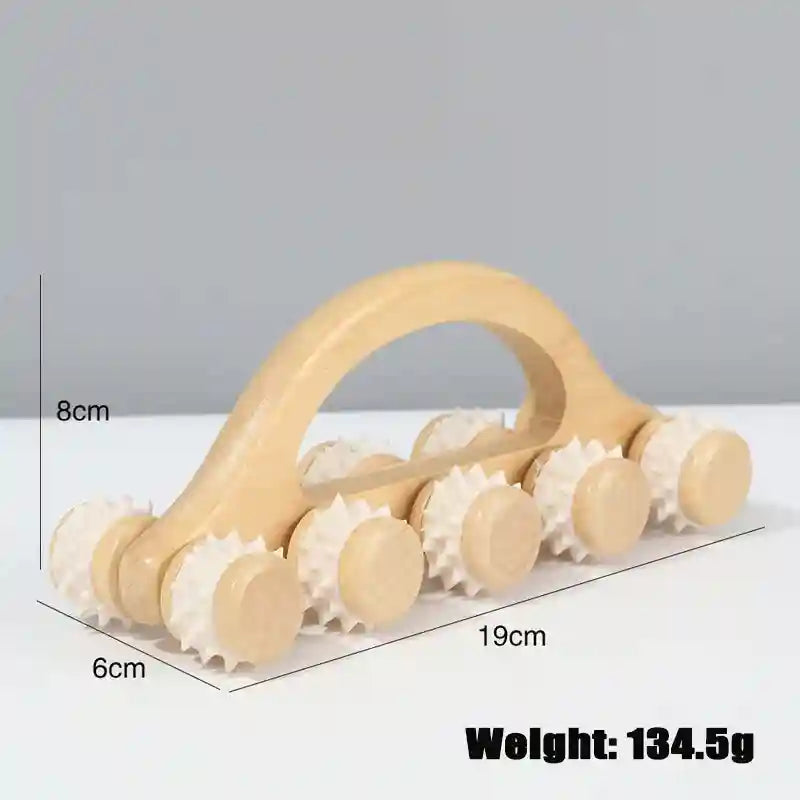 Wooden Massage Roller for Deep Tissue Muscle Relief - Tidesmit Massage Roller Shape-K Tidesmit