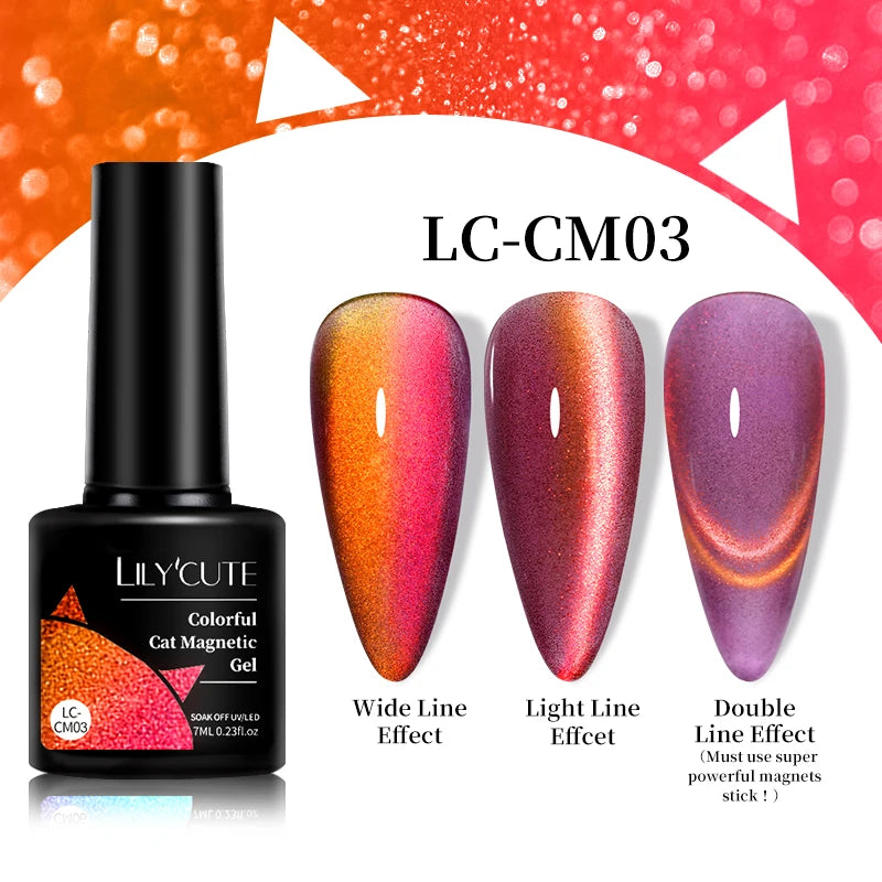 Magnetic Cat Eye Gel Nail Polish – Reflective UV Soak Off Kit Permanent Makeup Machines LC-CM03 Tidesmit