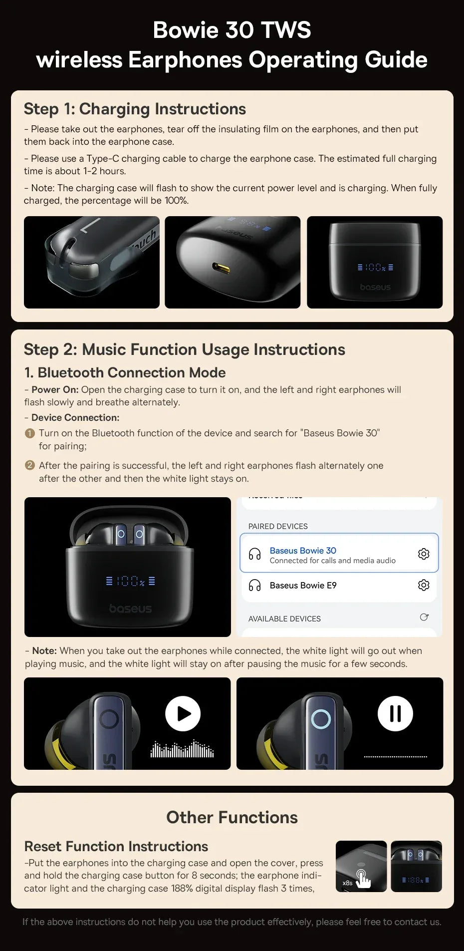 Tidesmit Wireless Noise Canceling Earbuds - 65Hr Playtime Bluetooth 5.3 Tidesmit