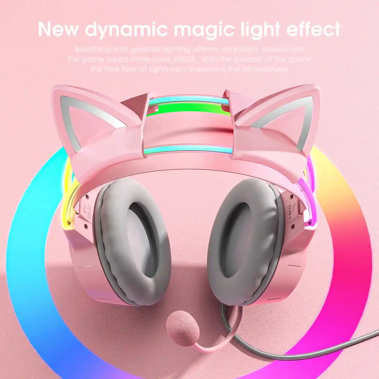 Gaming Headset with Mic - Wired RGB Over-Ear Headphones by Tidesmit Tidesmit