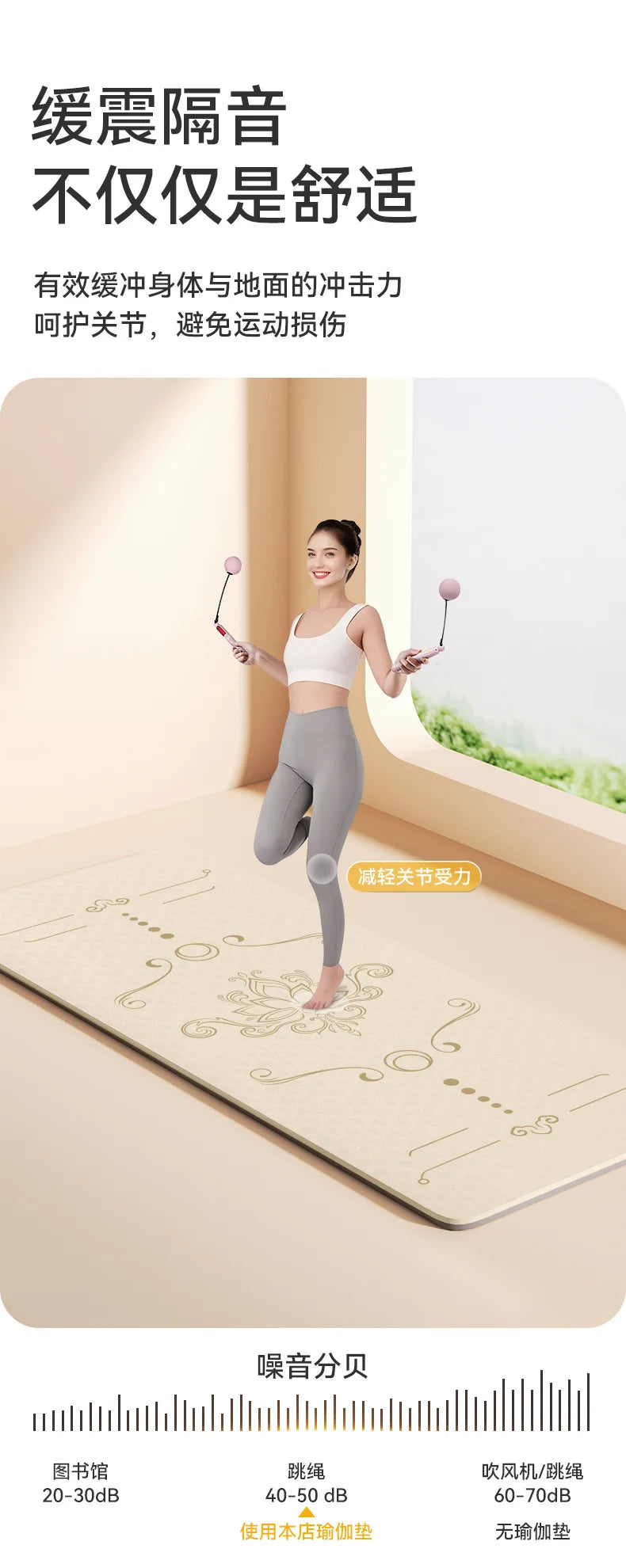 1850  800 10mm NEW  Wide Tpe Yoga Mat Thickened Non-slip Silent Sports Skipping Rope Dance Mat