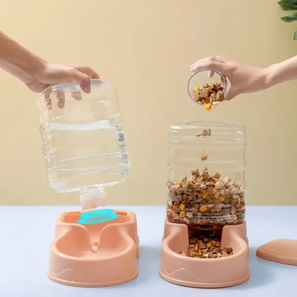 26pcs3.8L PP Material Pet Feeder Pet Water Fountain Drink Bowl Automatic Pet Feeder Large Cat Dog Food Dispenser