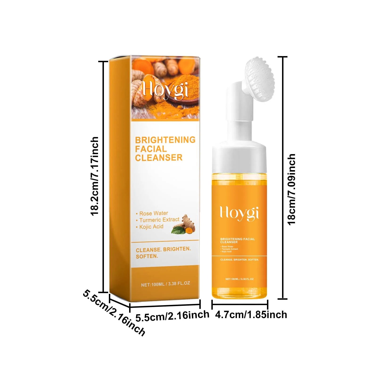 Pro Turmeric Face Wash Mild Foaming & Smooth Touch Fast Cleansing Daily Skin Prep Portable Beauty Tool for All Skin Types