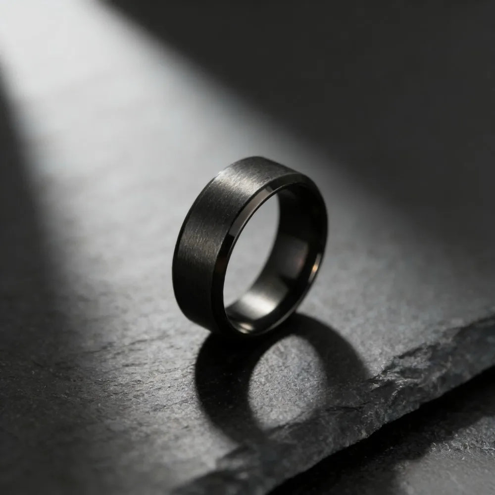 Smart Health Ring: Stainless Steel Biometric Fitness & Wellness Tracker Black Tidesmit