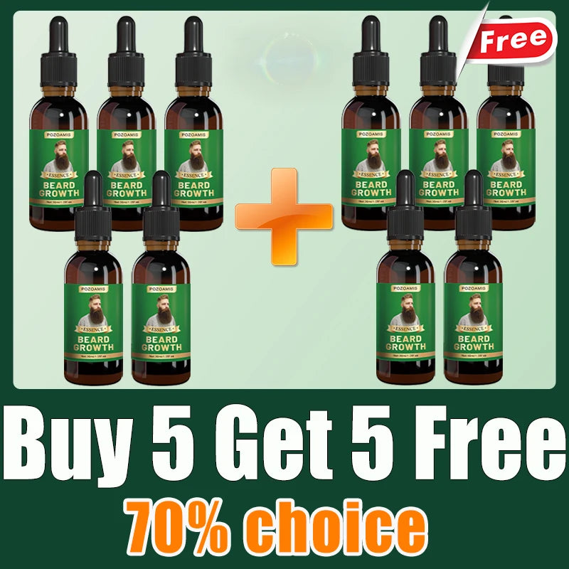 Beard Growth Liquid for Thicker Fuller Hair - Tidesmit Natural Formula Scrubs Treatments Buy 5 Get 5 Free Tidesmit