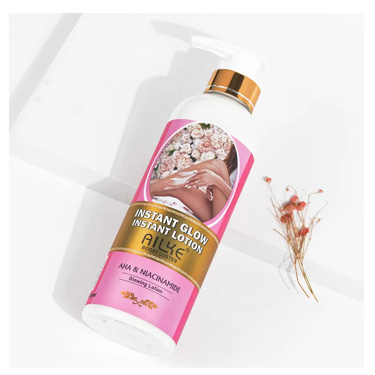 AILKE Vegan Brightening Body Lotion, with AHA, Niacinamide, Moisturizing, Hydration, for All Skin Type, Radiant Skin Body Cream