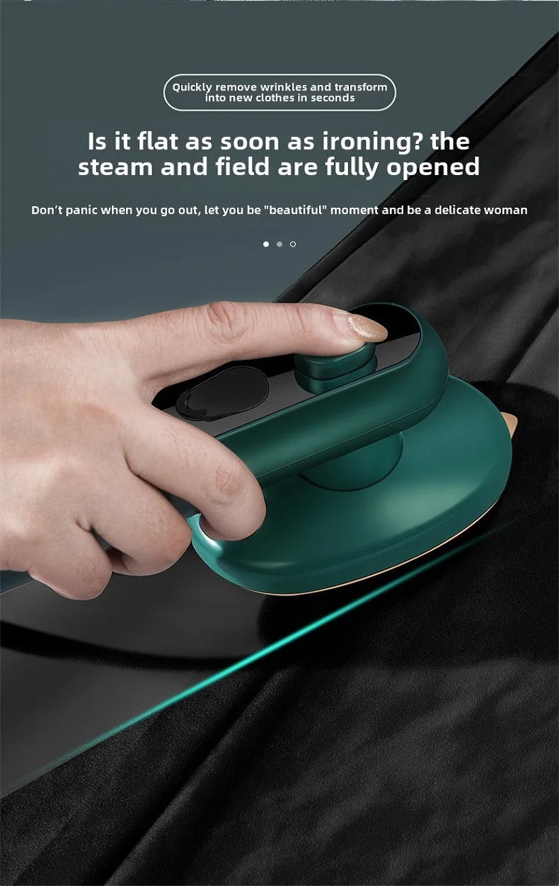 Tidesmit 2-in-1 mini portable handheld electric steam iron showing compact design and micro steam features