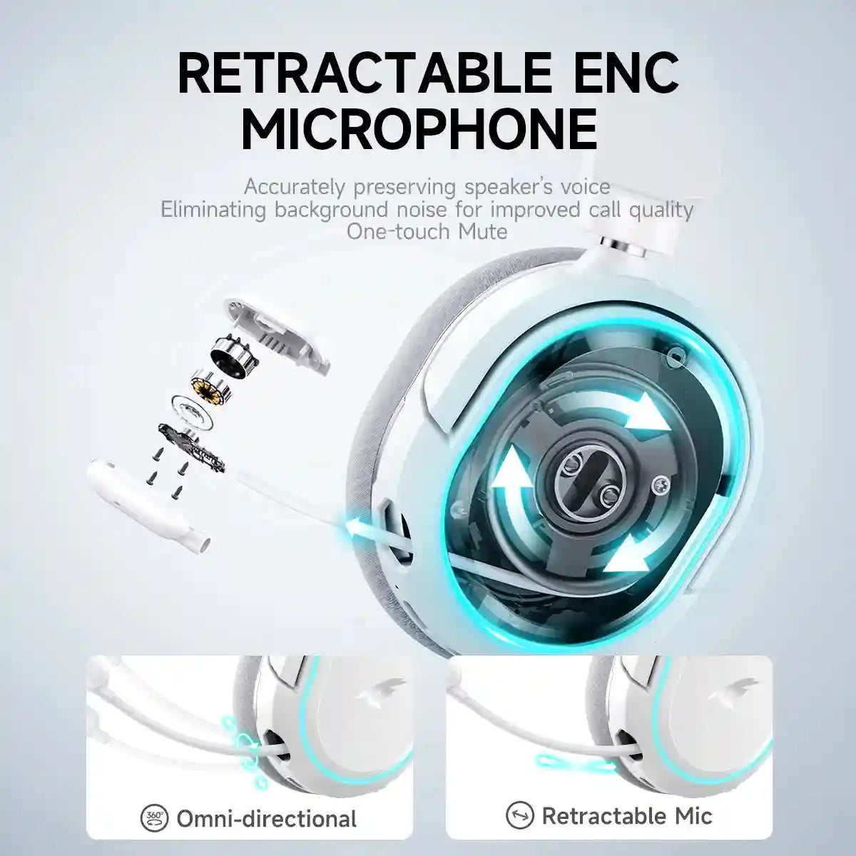 Wireless Gaming Headset: 2.4GHz Low Latency Over-Ear Headphones Tidesmit