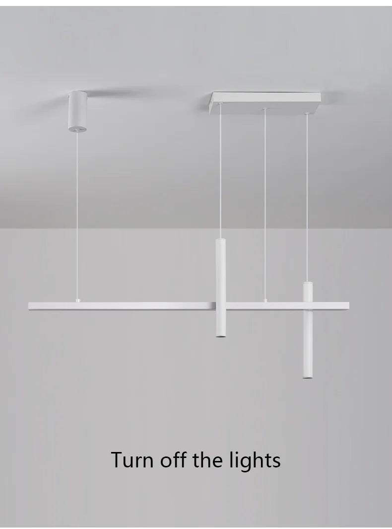 Linear LED Chandelier for Dining Room - Modern Dimmable Pendant Light Tidesmit