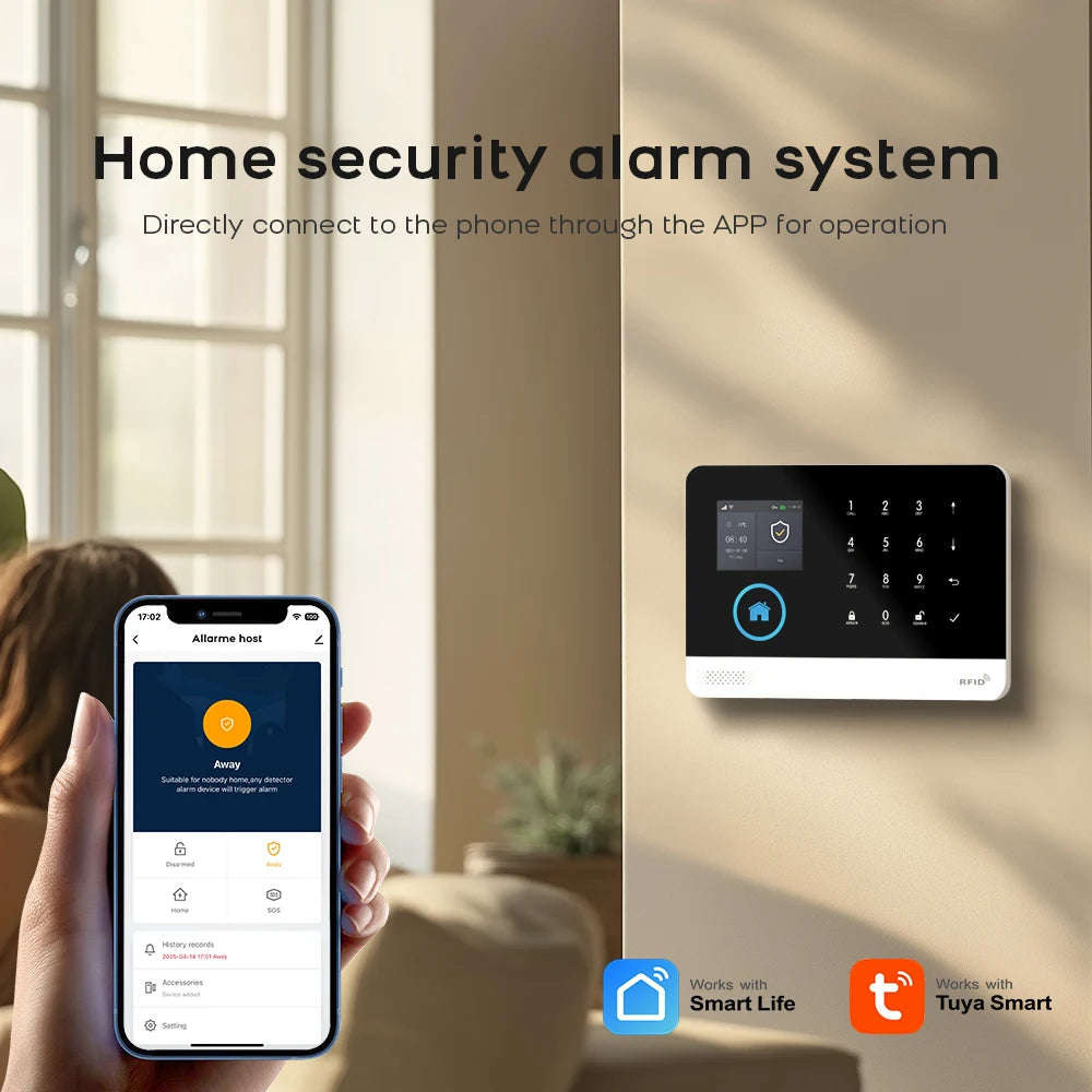 Wireless Home Alarm System with WiFi, Tuya App, and Smart Alerts Tidesmit