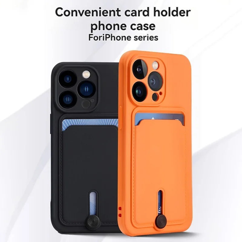 iPhone 16 Case with Card Slot - Slim TPU Shock-Absorbing Protective Cover Tidesmit
