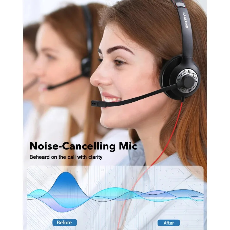 USB PC Headset with Noise Cancelling Mic for Office & Studio Calls Tidesmit