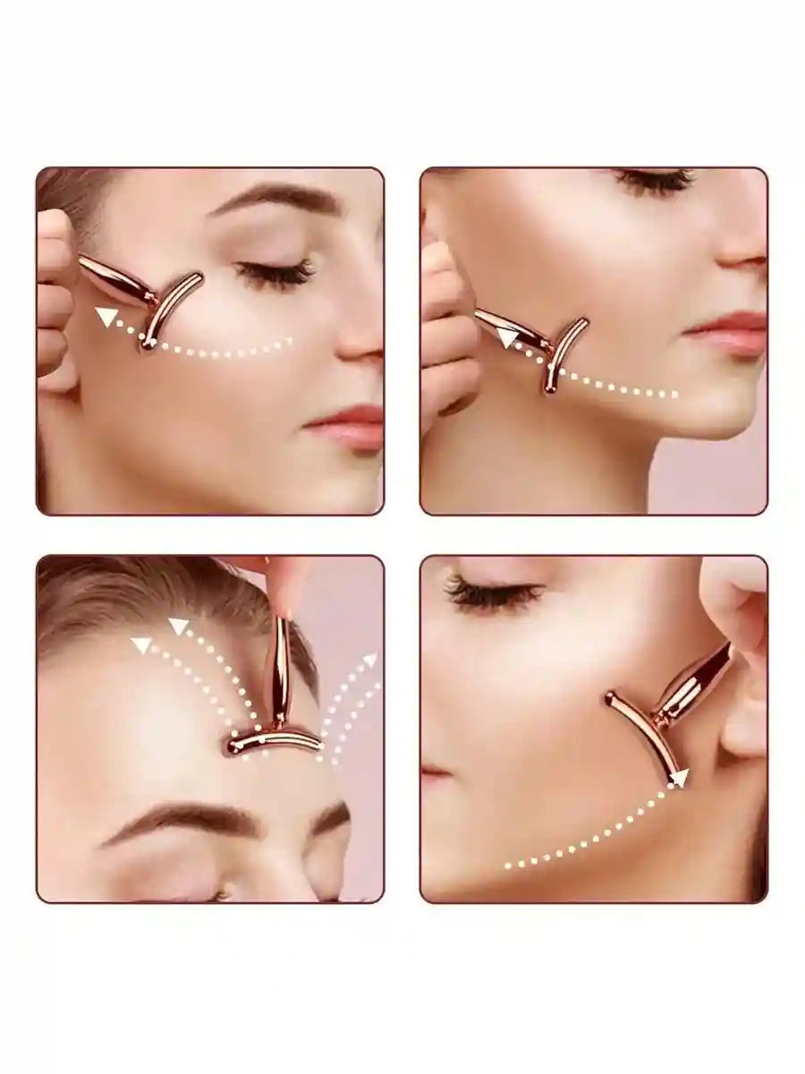 Electric Face and Eye Massager, Rose Gold Firming Wand by Tidesmit Eye Massage Instrument Tidesmit