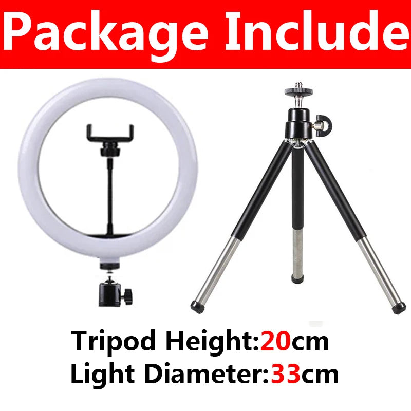 12-Inch LED Ring Light with Adjustable Tripod Stand for Content Creators B-33cm Tidesmit