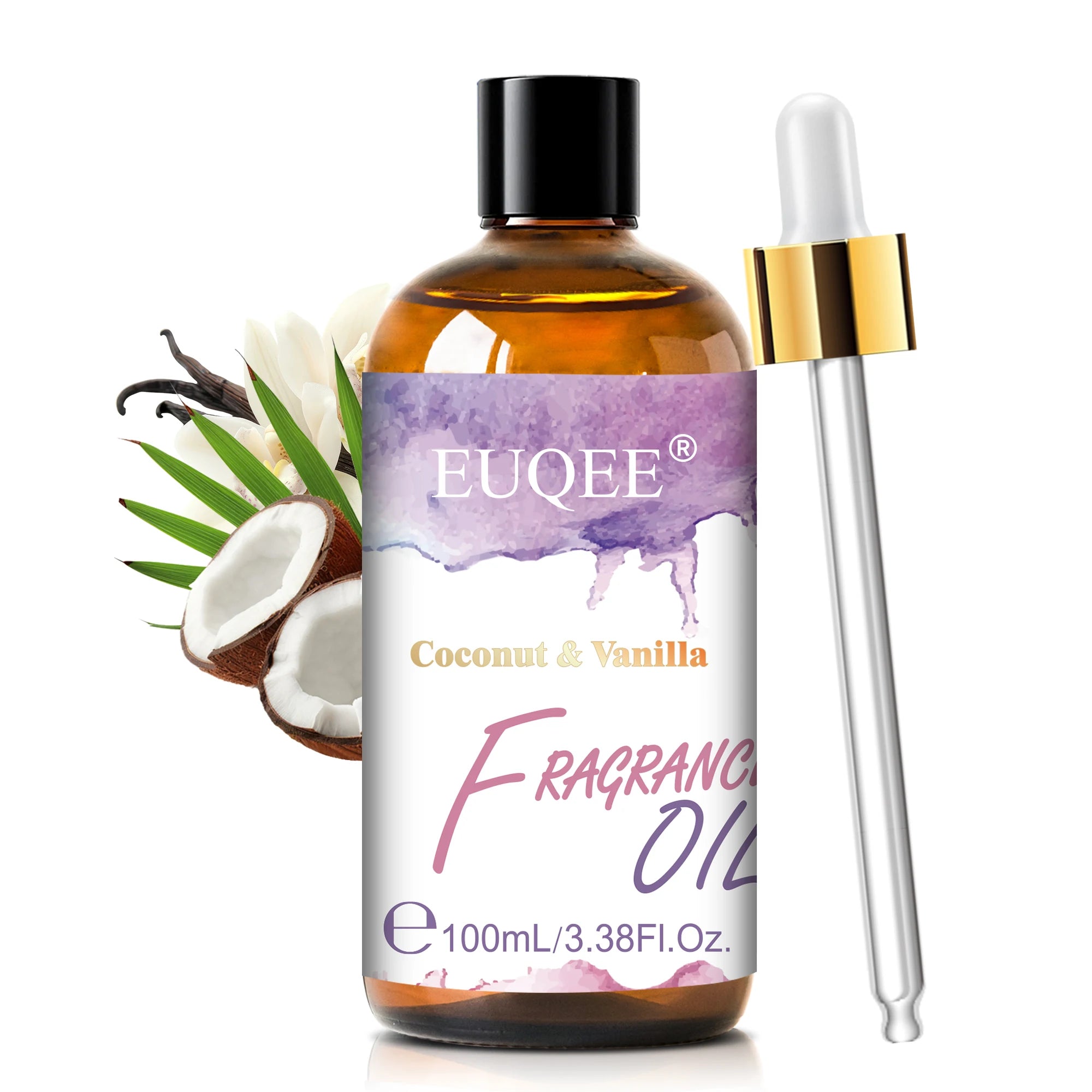 EUQEE 100ml Premium Fragrance Oil Coconut Vanilla White Musk Freesia Aroma Fragrance Oils For Diffuser Humidifier Candle Making