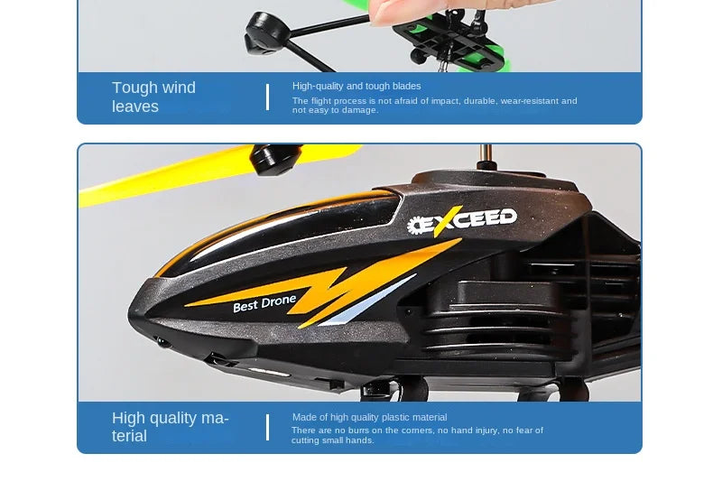 RC Helicopter Drone with Gesture Control - Durable Smart Toy for Beginners Tidesmit