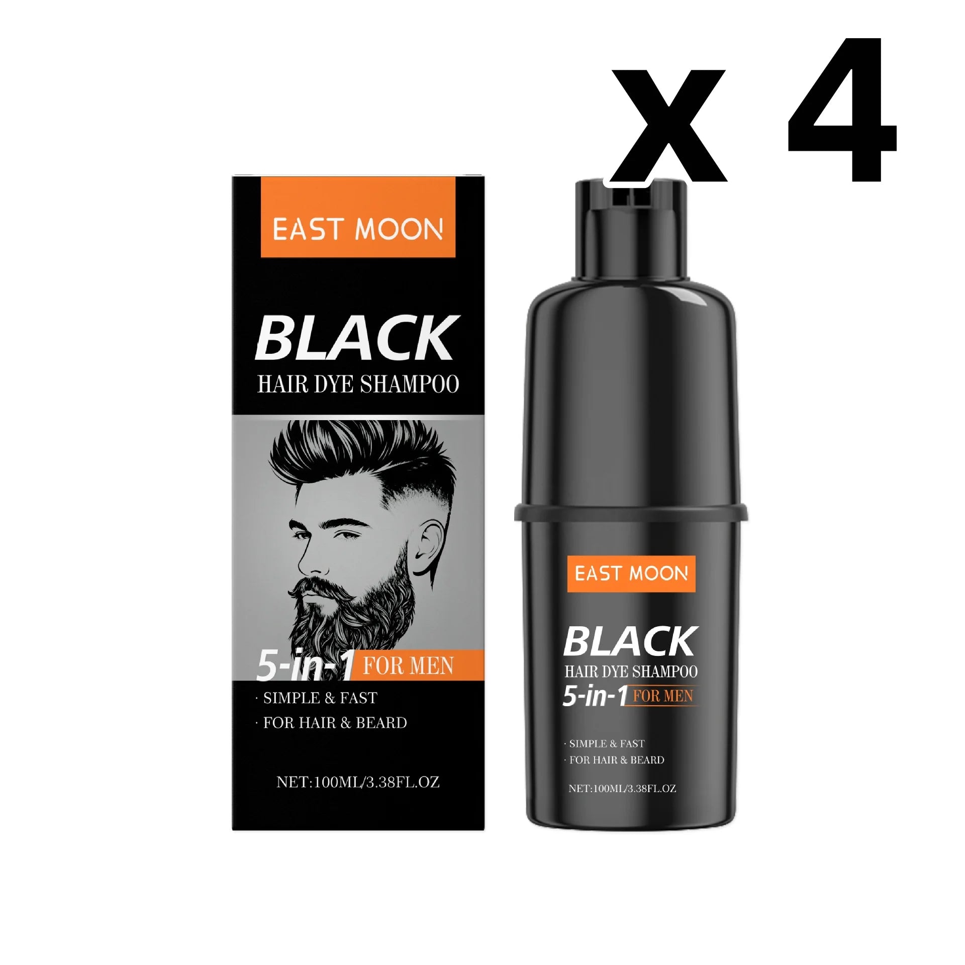 East Moon 5in1 Man Hair Dye Shampoo Repairing Gray White Non Irritating Keep Nourish Root Holiday Gift Black Hair Dyeing Shampoo