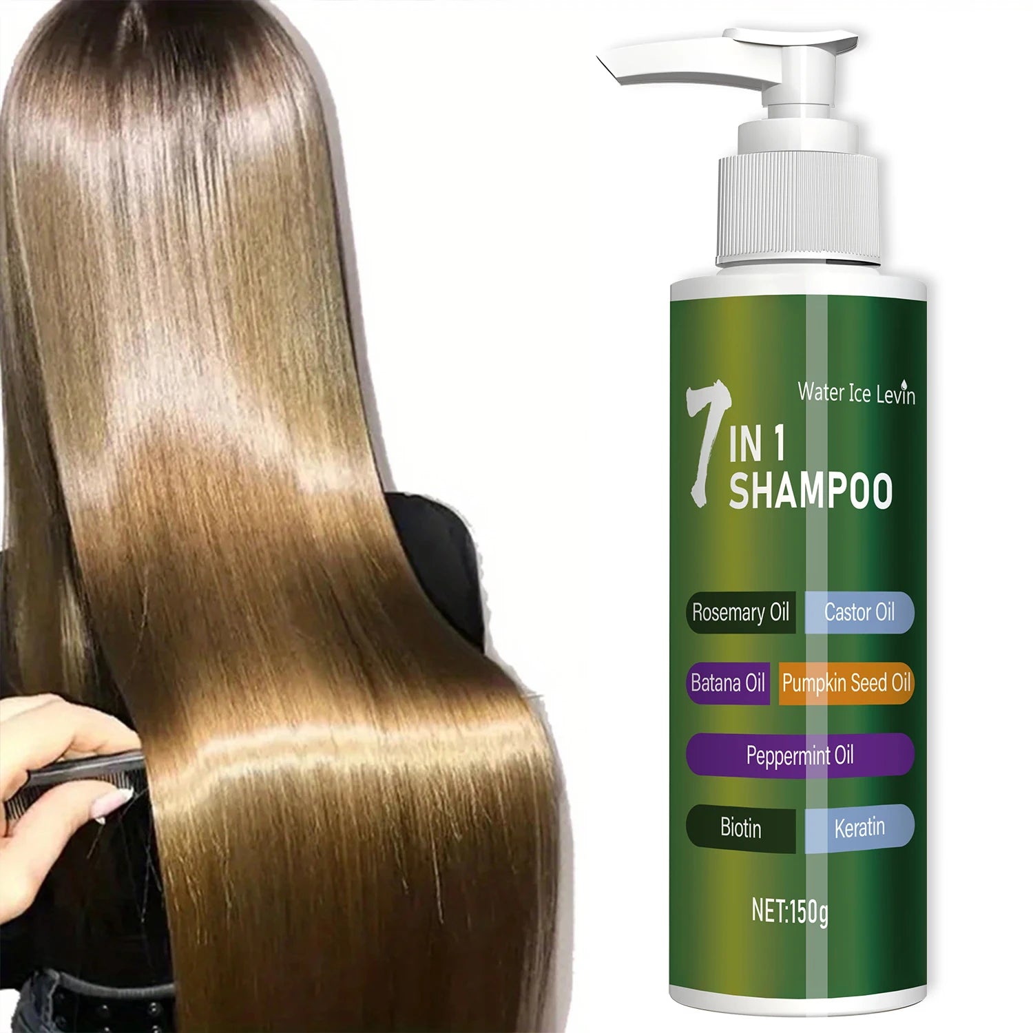 7-in-1 Shampoo, Rich in Foam and Easy to Rinse, Removes Dandruff, Reduces Hair Breakage, Long-Lasting Oil Control, Super Volumizing, Strengthens Hair, Repairs Split Ends, Makes Hair Thicker and Softer