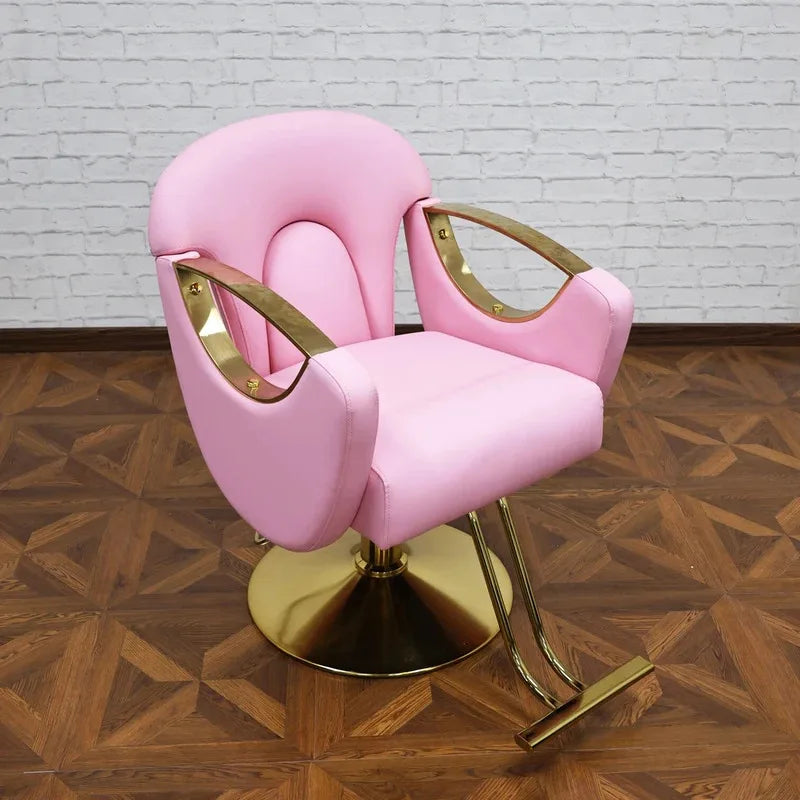 Hydraulic Barber Chair 360° Swivel Salon Seat Pink | Tidesmit Massage Chairs Tidesmit