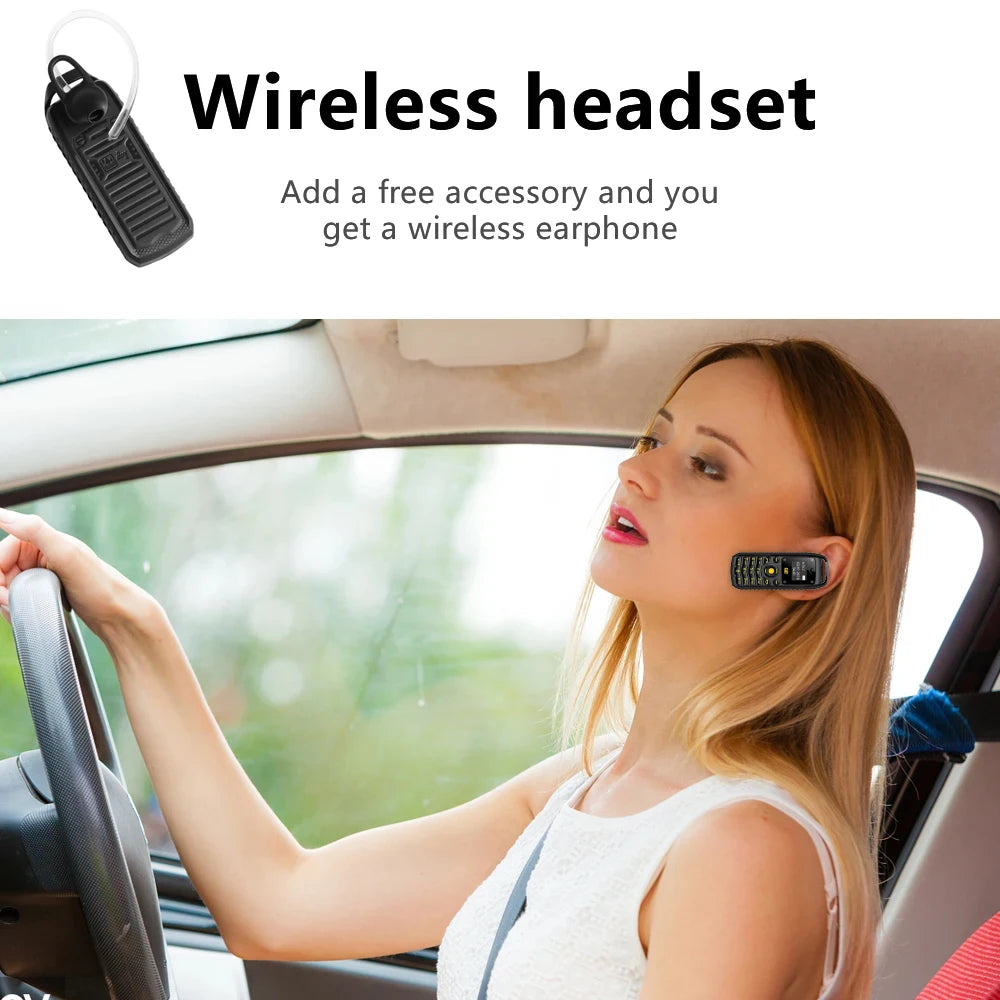 UNIWA Super Mini 0.66 Inch 2G Mobile Phone B25 Wireless Bluetooth Earphone hand free Headset Unlocked Cellphone Dual SIM Card