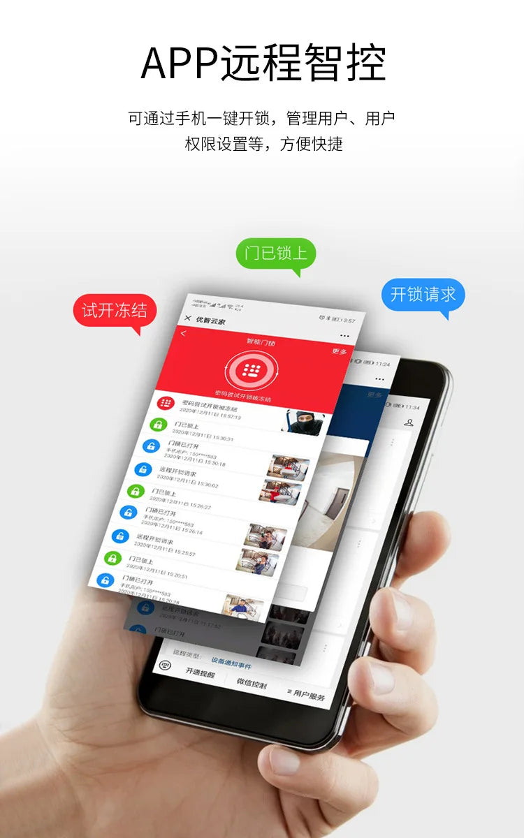 Video intercom smart, home anti-theft electronic door lock with surveillance camera password lock fully automatic