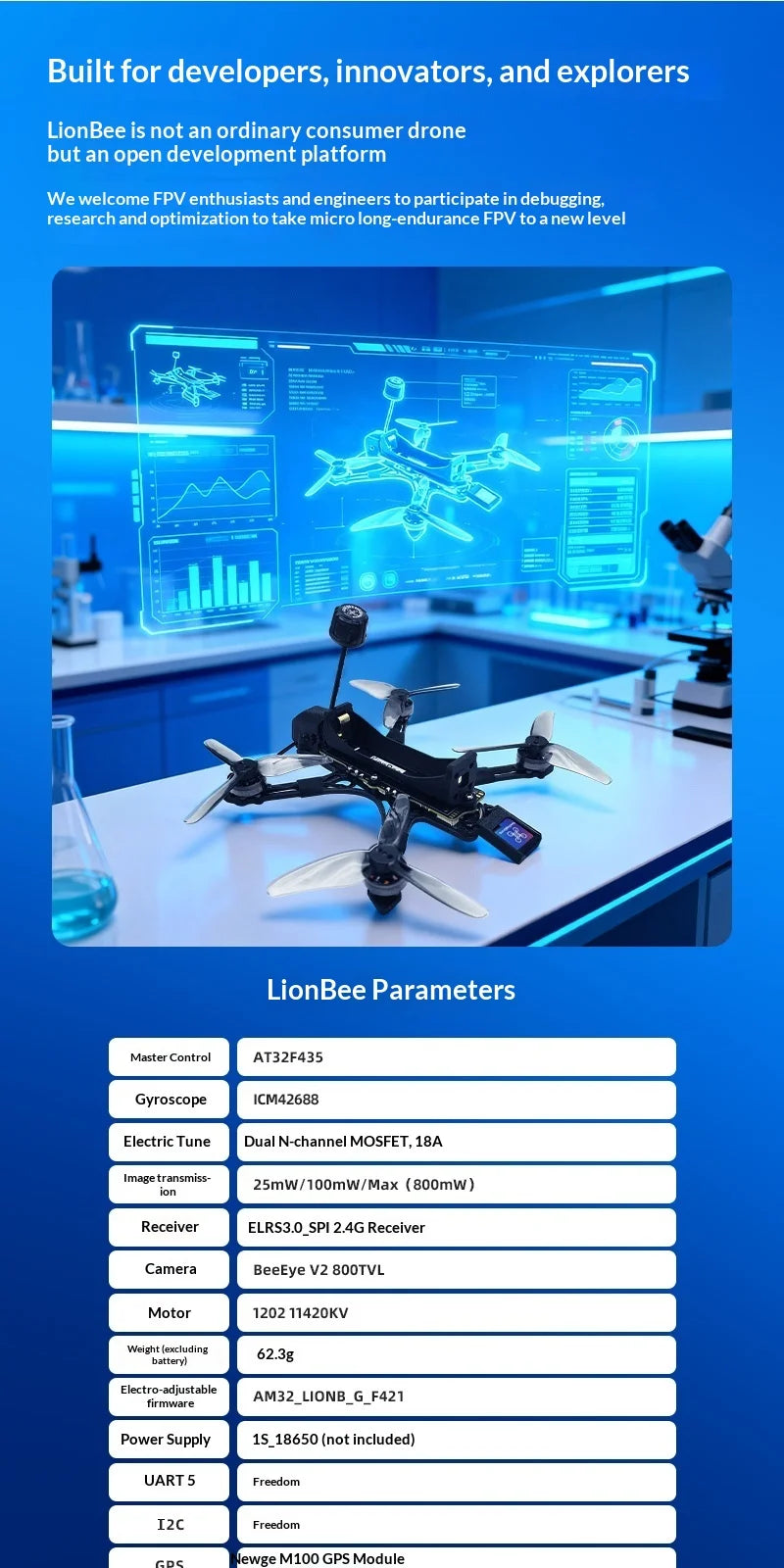 LionBee 3-Inch FPV GPS Drone | Long Range ELRS 2.4G Kit Tidesmit