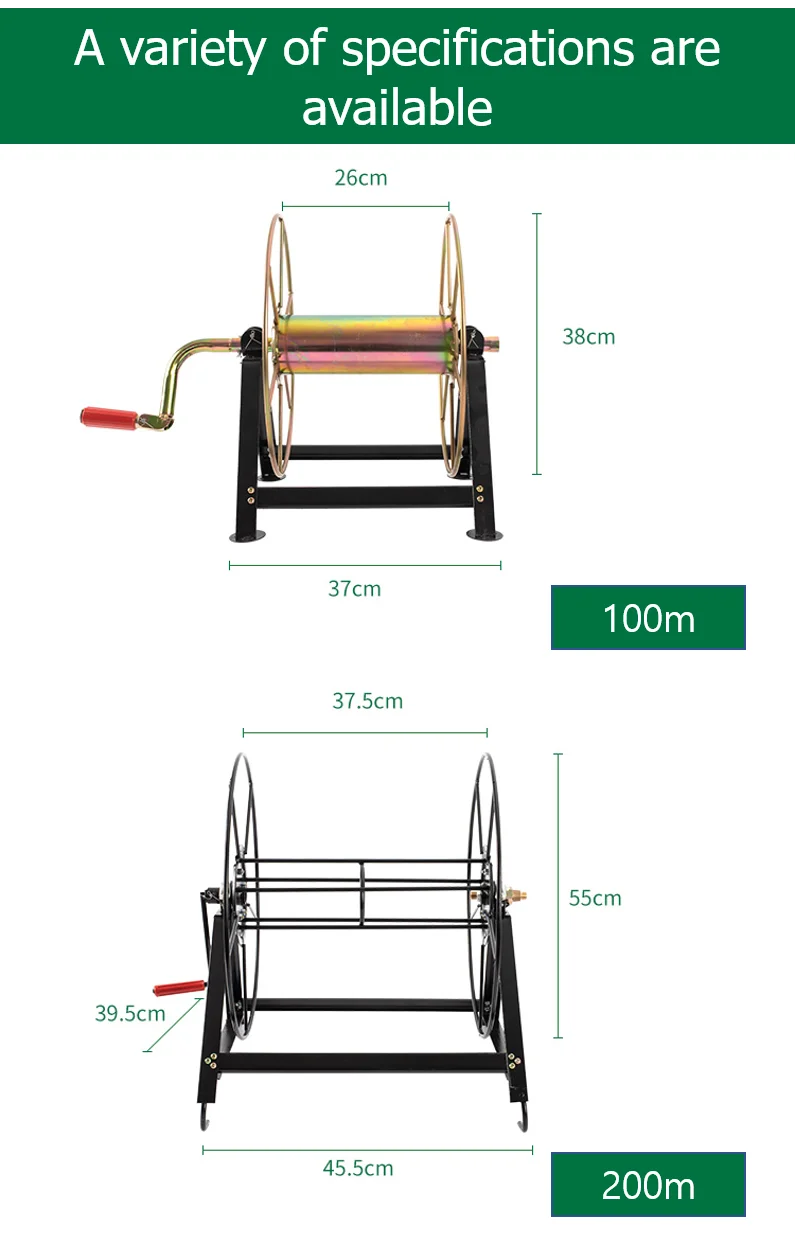 Agricultural Hose Reel / High Pressure Pesticide Sprayer Hose Winding Cart Garden Tools