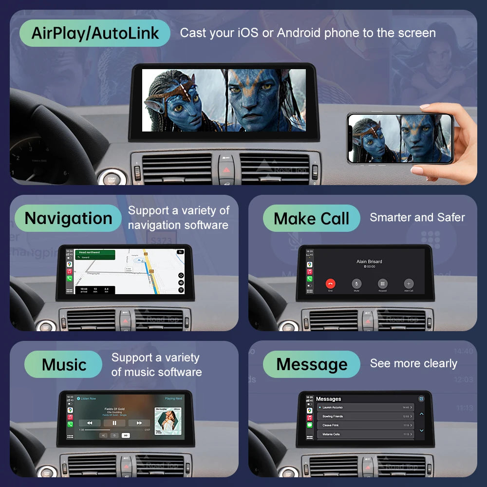 Wireless CarPlay Touch Display for BMW 1 Series E81 E87 CIC/CCC Tidesmit
