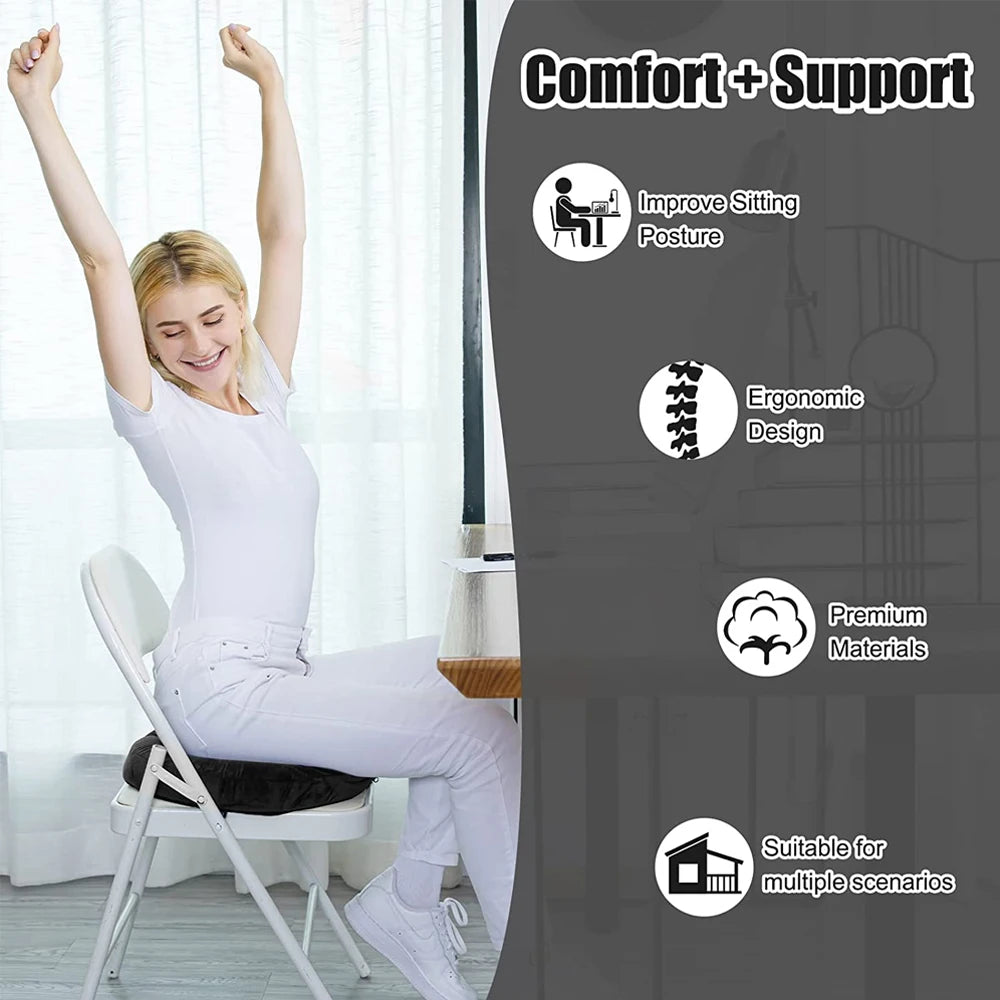 Donut Pillow Seat Cushion - Memory Foam for Tailbone Pain Relief (Garnet) Massage Cushion Tidesmit
