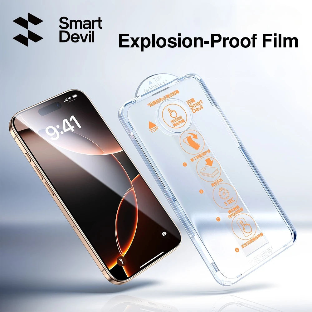 SmartDevil 1/2 PCS Dust-free Box Screen Protector for iPhone 17 Pro Max 17 Pro HD Tempered Glass Film for iPhone 17 Anti-scratch AE 1 Piece iPhone17 Tidesmit