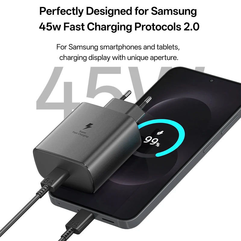 Samsung 45W USB-C Fast Charger for Galaxy S25 S24 Ultra - Official Power Tidesmit