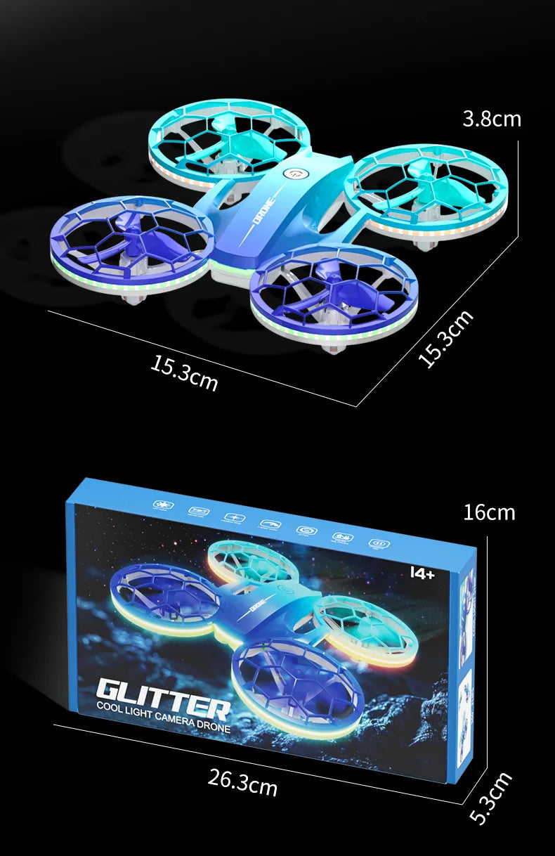 Mini RC Drone for Kids - UFO LED Beginner Drone with Obstacle Avoidance Tidesmit
