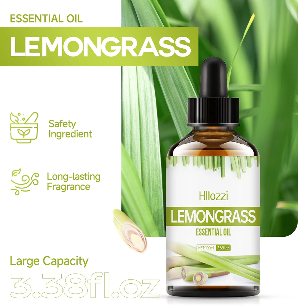 Lemongrass essential oil can be used in skincare, bath products, and diffusers and is suitable for all skin types.