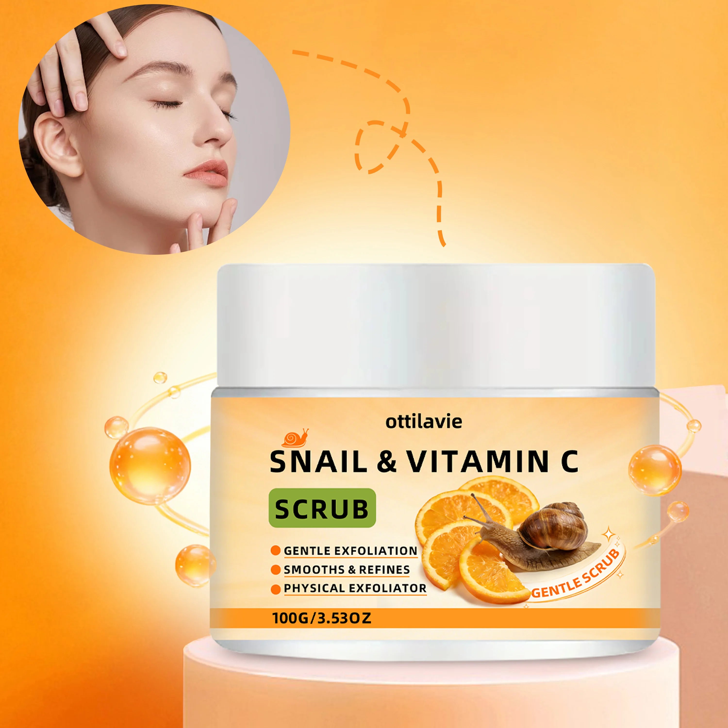 Snail Vitamin C Face & Body Scrub - Gentle Exfoliating Treatment Scrubs Treatments Tidesmit