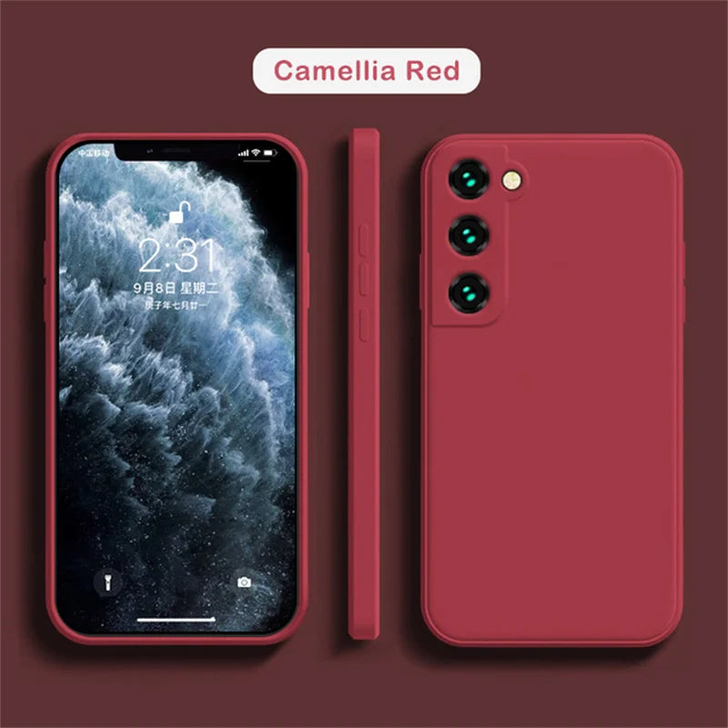 Samsung Galaxy A55 Silicone Case: Slim Shockproof Drop Protection Red Tidesmit