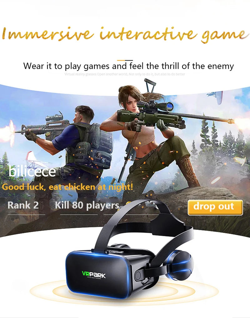 VR Headset for Smartphones - Lightweight Immersive Smart Glasses with Controller Tidesmit