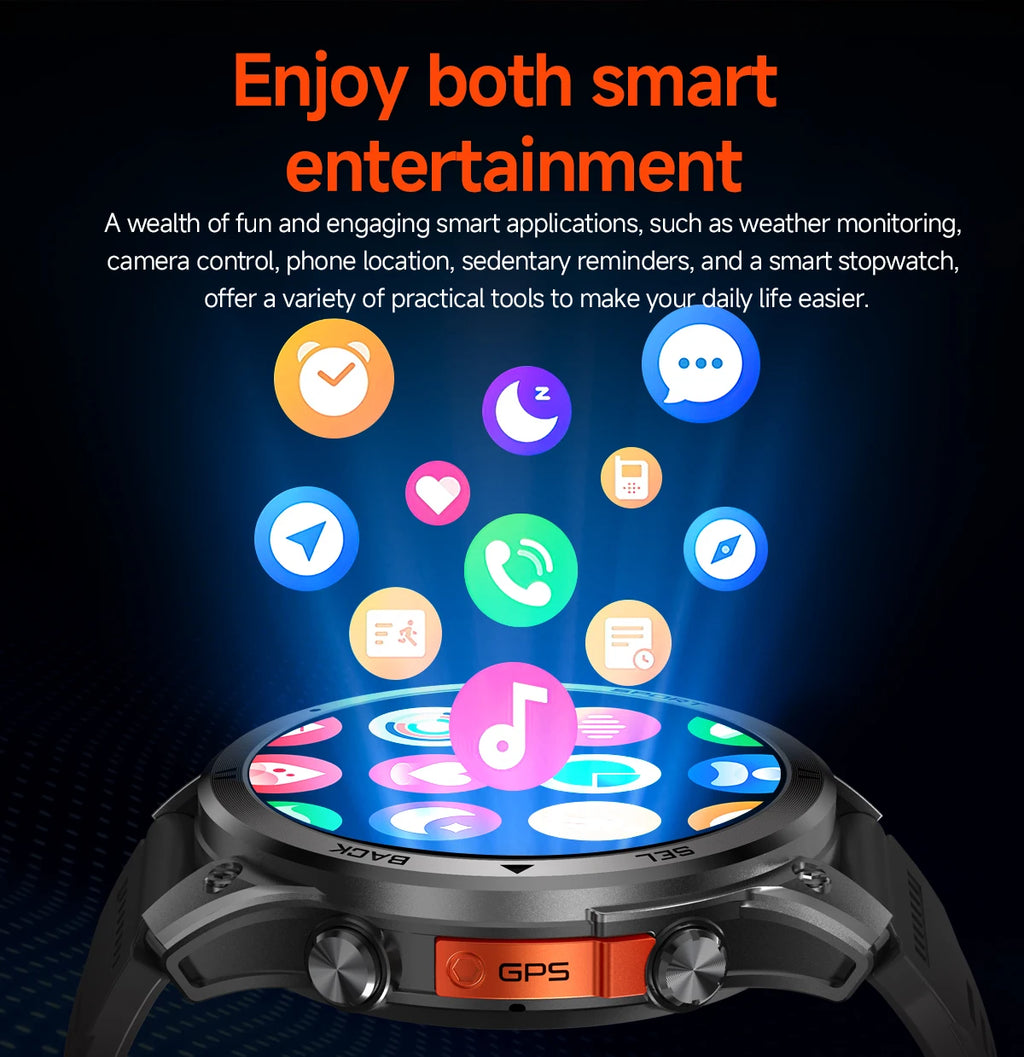 LIGE New Global Hiking Smart Watch 1.46''HD Screen 530mAh Battery GPS Path Track Outdoor Sport Fitness Waterproof Smartwatch Men