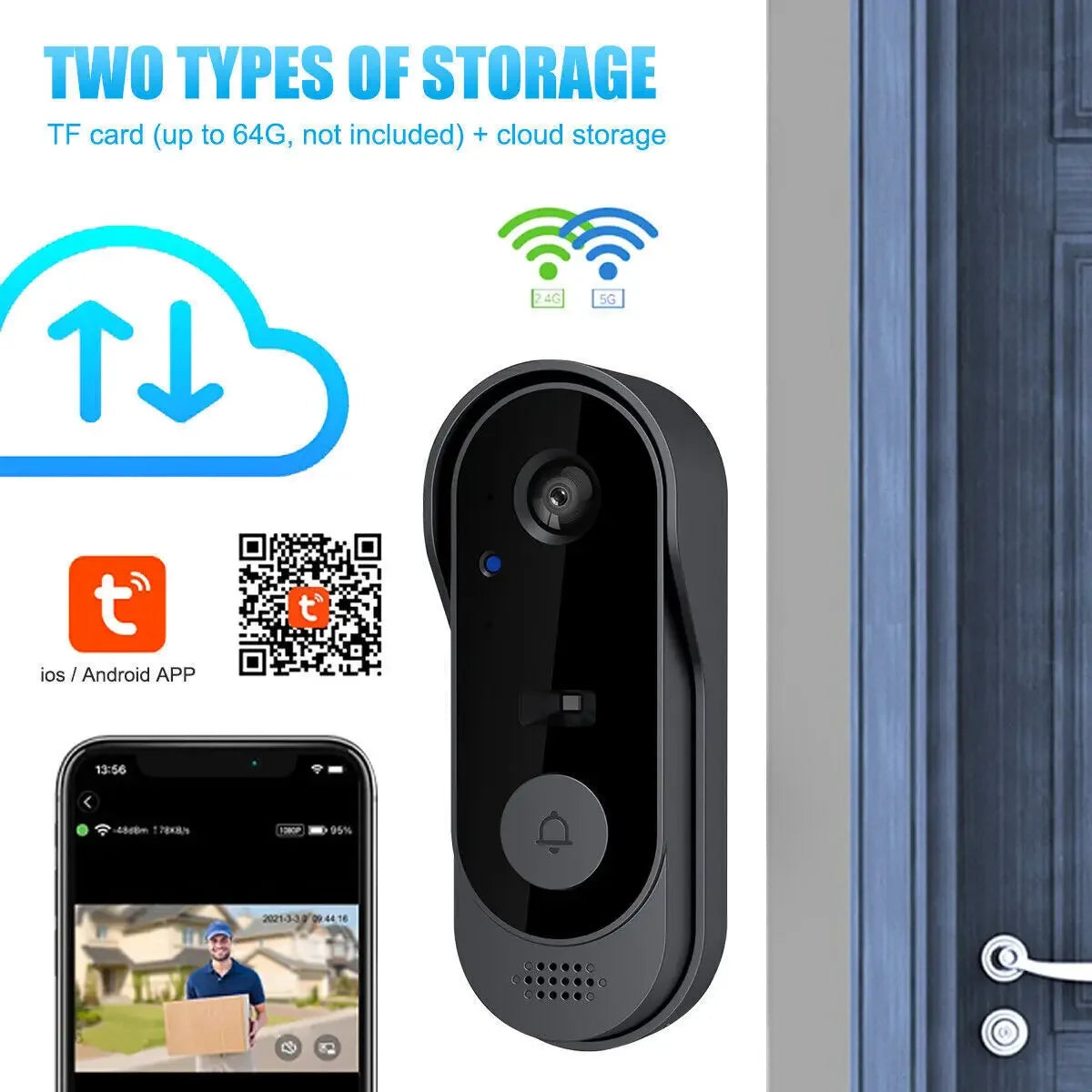 Tuya Doorbell With Camera Wireless Bundle Doorbell Smart Home WlFl HD Outdoor Phone Camera Security Video Intercom Night Vision